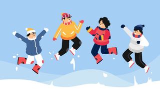 冬天服饰服装冬装穿冬装保暖冬季卡通人物男女装Ai矢量图片素材