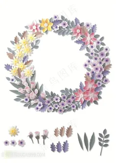 纸雕鲜花花卉素材