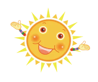 卡通笑脸举手太阳