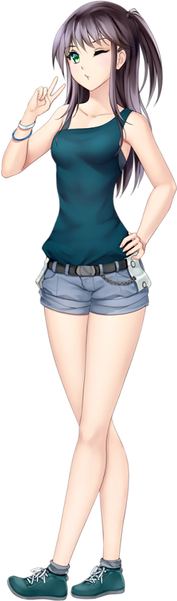 绿衣女孩素材人物简笔