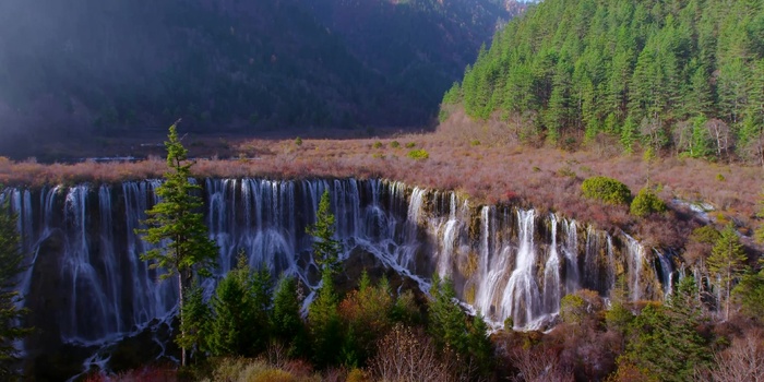 瀑布 风景 天空 白云 摄影风景 摄影 旅游摄影