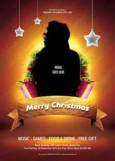 简约大气圣诞节快乐海报