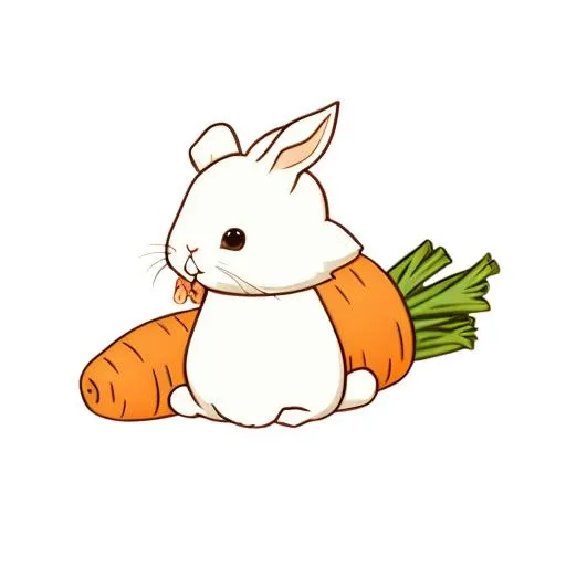 小兔子胡萝卜免抠(2048x2048)