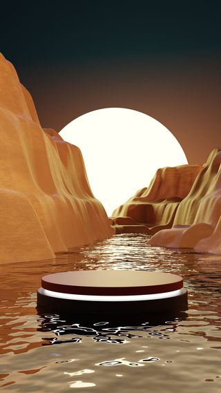 小清新电商c4d场景展台合层背景