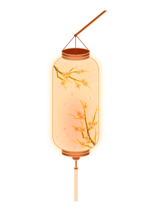 新年元素梅花冬天春节新年中国风灯笼