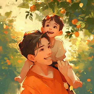 父亲节父爱陪伴子女，阳光温馨父爱