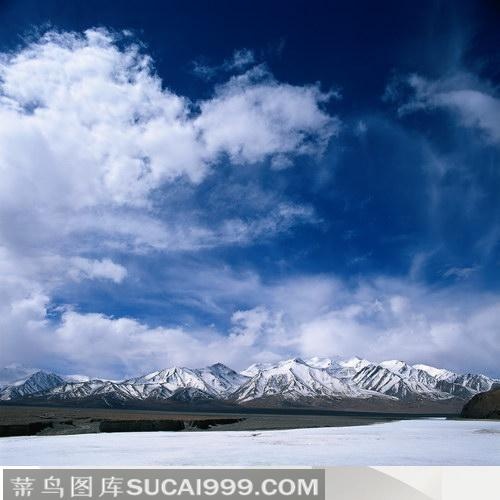 雪山云层天空云朵蓝天白云的素材自然风景图片素材