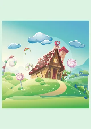 卡通可爱小乡村房子