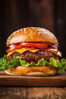 美味汉堡包美食摄影图