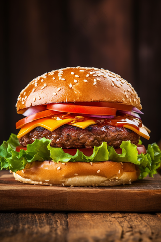 美味汉堡包美食摄影图