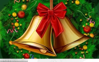 圣诞节，圣诞树上的铃铛及彩色小球