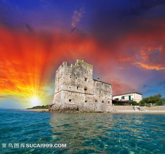 欧洲海边城堡图片