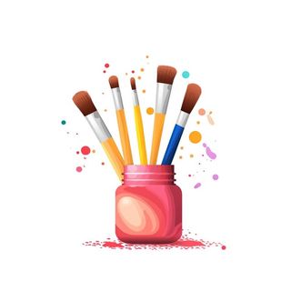 颜料画笔绘画工具元素