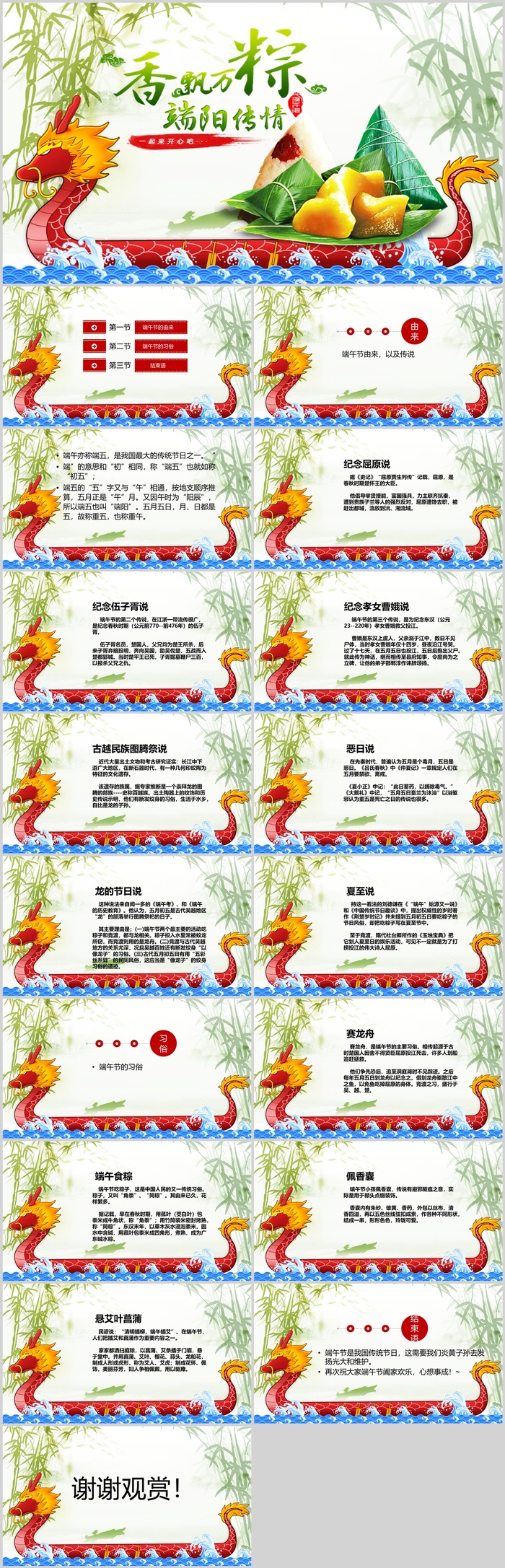 端午节端午习俗由来介绍ppt