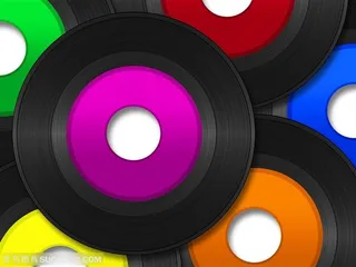 乐器特写-彩色的唱机特写