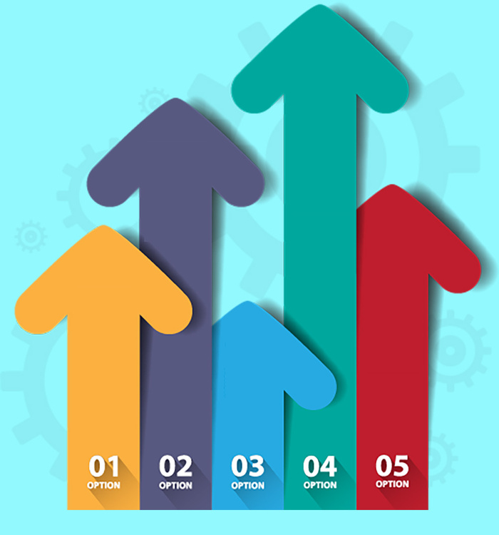 金融理财数码向上箭头免抠图标