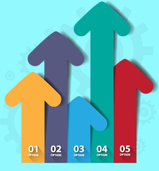 金融理财数码向上箭头免抠图标