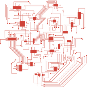 红色线路图线路板科技kv主视觉素材