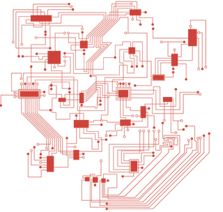 红色线路图线路板科技kv主视觉素材