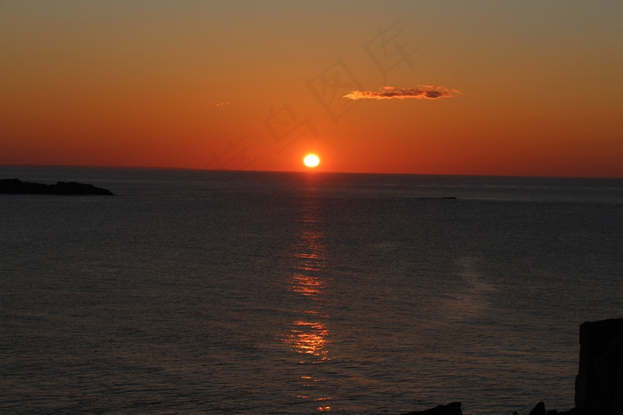 黄昏海上日落图片