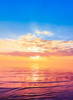 高清海边夕阳图片下载