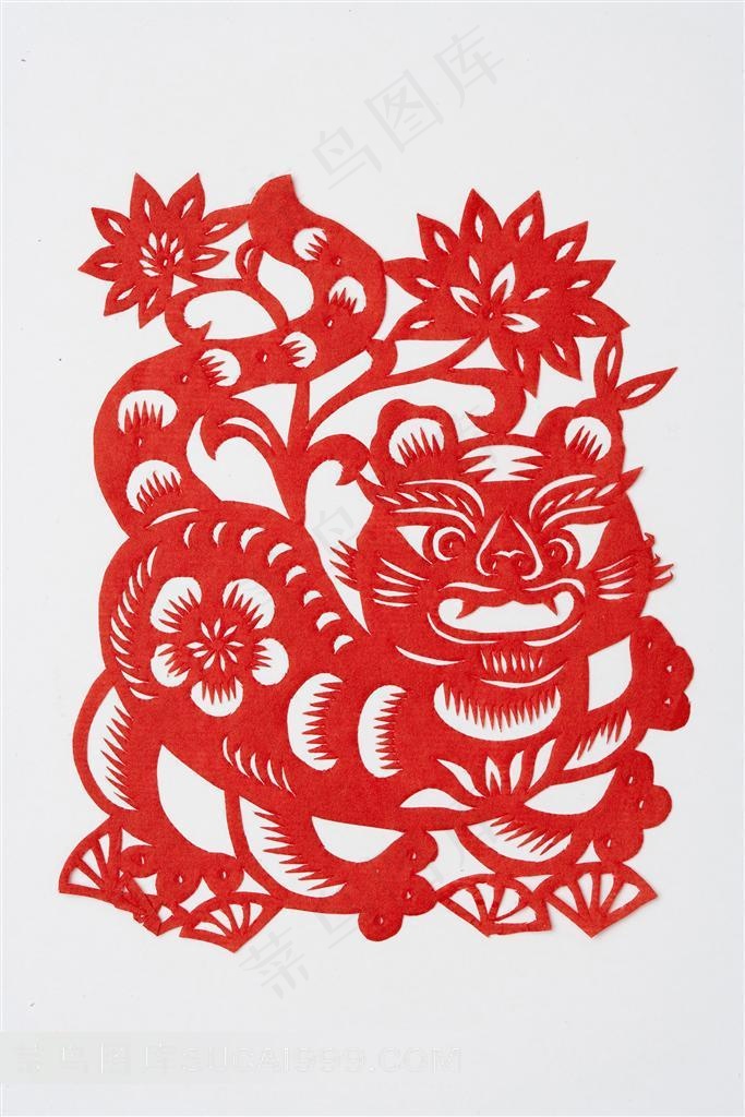 高清剪纸老虎艺术图片