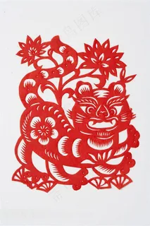 高清剪纸老虎艺术图片