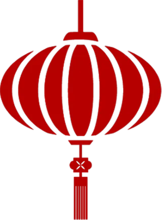 简笔灯笼红色节日素材免扣