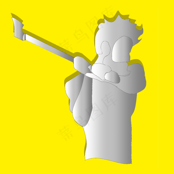 砍树人黄色背景素材