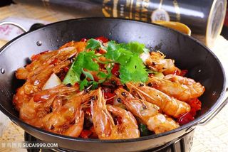 中华美食干锅虾摄影图