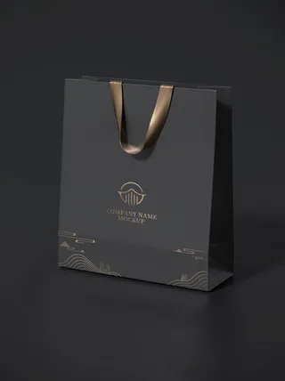 灰色场景手提袋样机