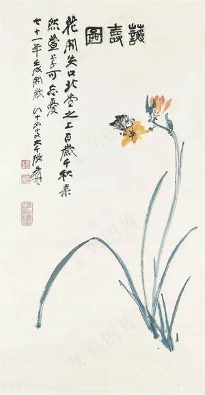 张大千手绘唯美花卉装饰画 张大千手绘唯美花卉装饰画