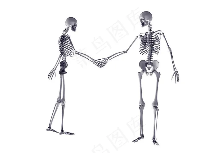 骷髅人握手图片