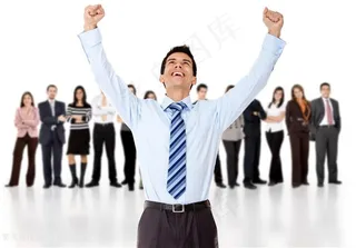 振臂欢呼商务人士高清图片