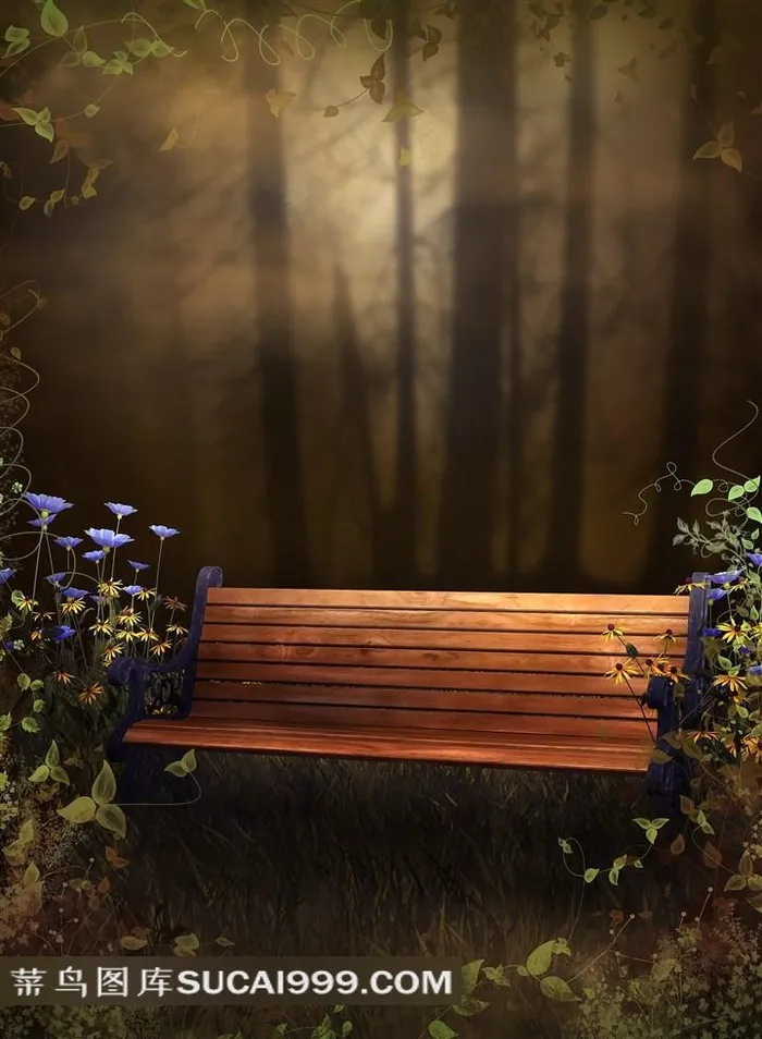 公园椅子婚纱照背景图片下载