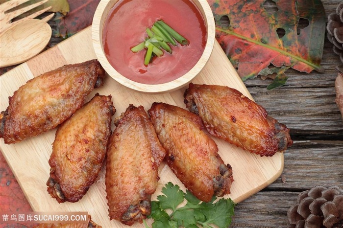 烧烤鸡中翅美味图片