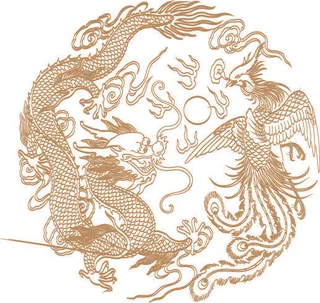 传统中国风古典宫廷龙凤吉祥喜庆图案图腾纹样矢量图设计素材