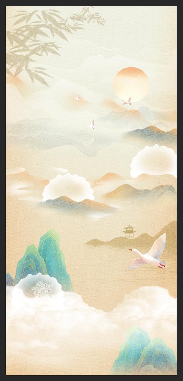 中国风背景图片psd模版下载