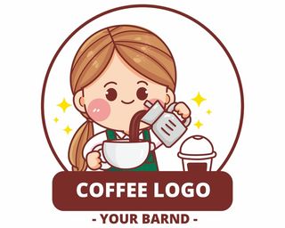 卡通咖啡LOGO矢量素材