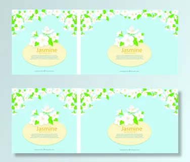 免抠白色茉莉花标签