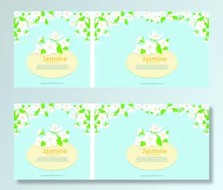 免抠白色茉莉花标签