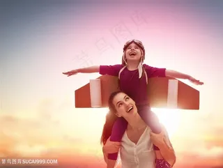 想要飞翔的小女孩高清图