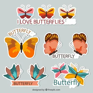 免抠蝴蝶标签矢