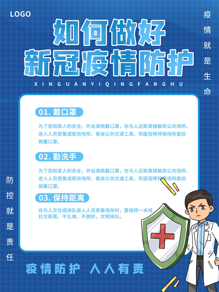 新冠疫情防控商店超市温馨提示进店戴口罩宣psd传海报PS设计素材