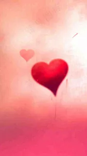 粉色爱心浪漫，情人节简约爱情唯美渐变