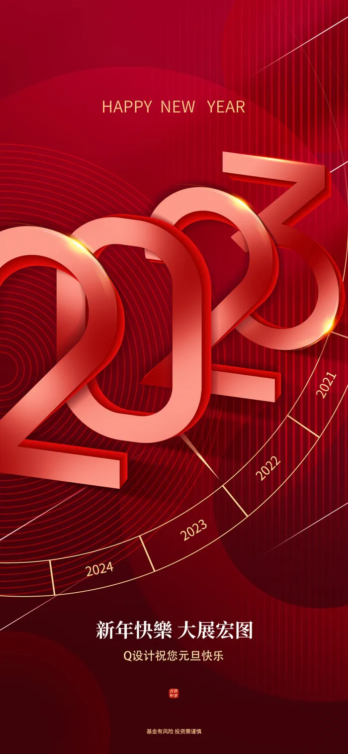 金融2023元旦新年海报
