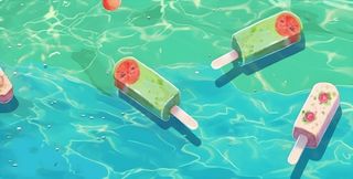 夏日冰棍清凉背景