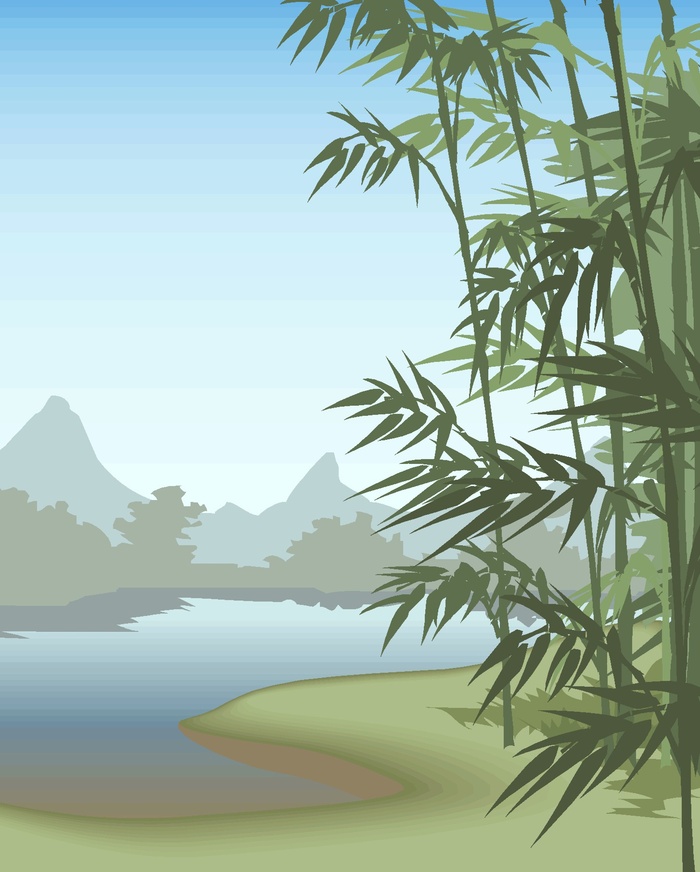 绿色卡通风动画动漫素描写实海报名片图片素材背景13