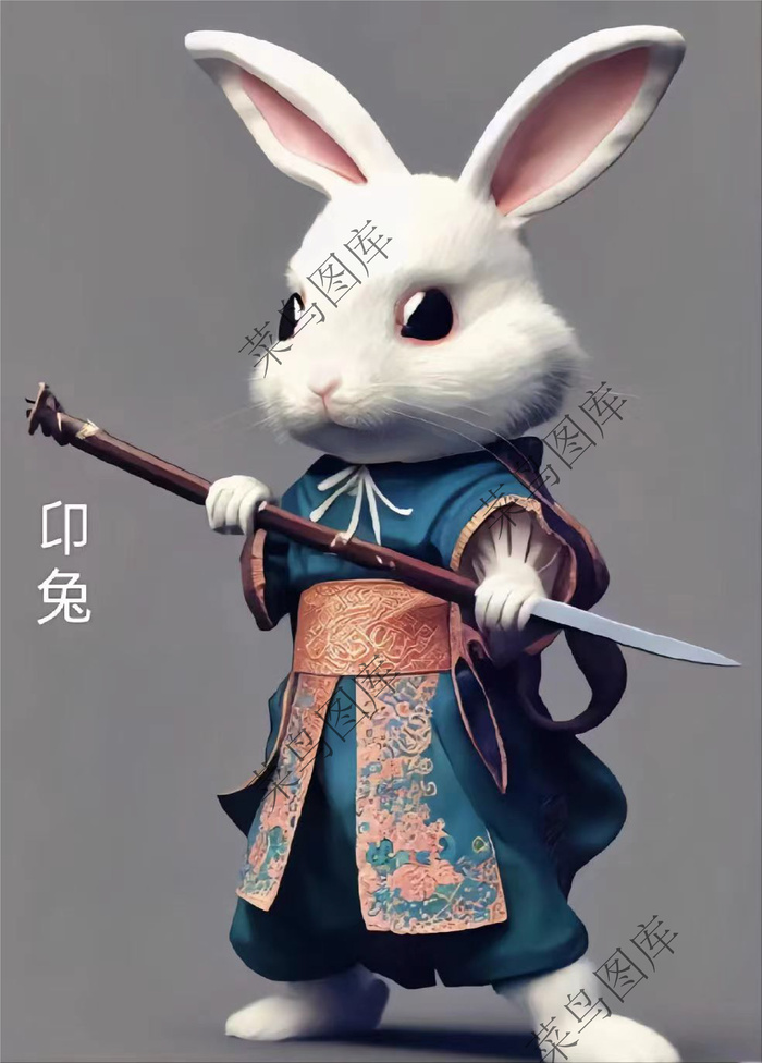 十二生肖-兔-高清图ai矢量模版下载