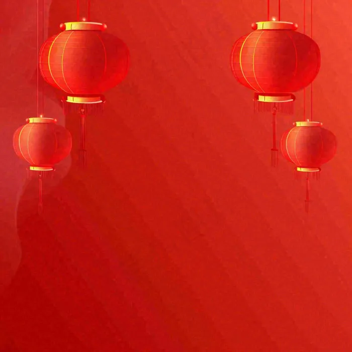 中国红创意喜庆灯笼，元旦新年小年除夕(1024x1024)
